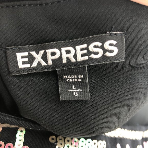 Express sequin tribal print mini skirt Large - Picture 4 of 9